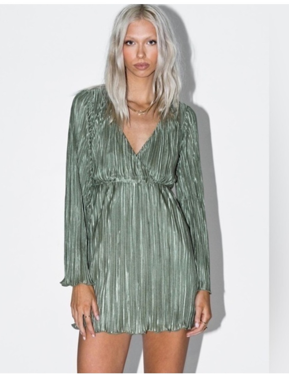 Princess Polly Cindie Mini Dress Sage Green